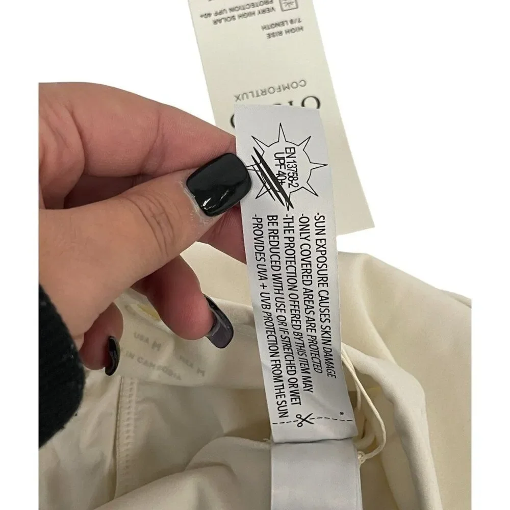 Oysho Womens Leggings Medium M ecru Comfortlux High Rise 7/8 Length 6224/226 NWT